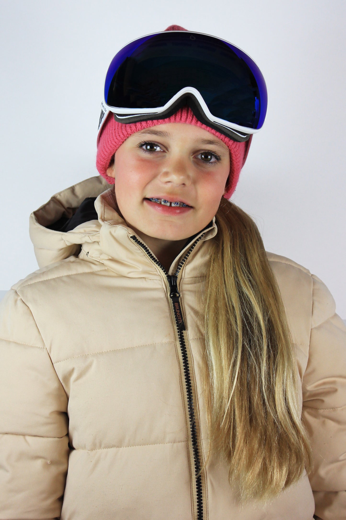 Ultra White/Blue full revo double lens | Skibril-Snowboard Bril (kids)