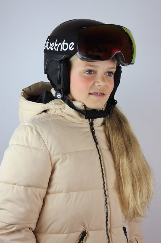 Ultra Black/Red full revo double lens | Skibril-Snowboard Bril (kids)